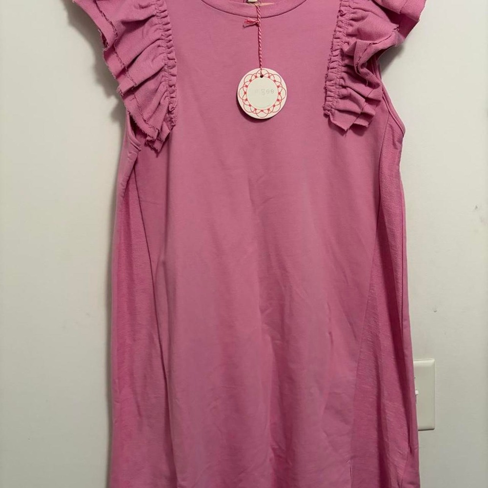 NEW Umgee Pink Ruffle Sleeve Dress in a size Small